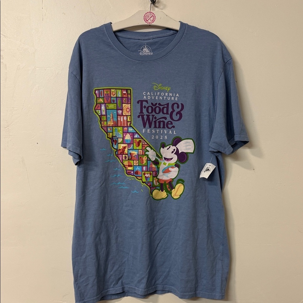 Disney Food & Wine Festival 2025 Tee - Blue with Multicolor Print